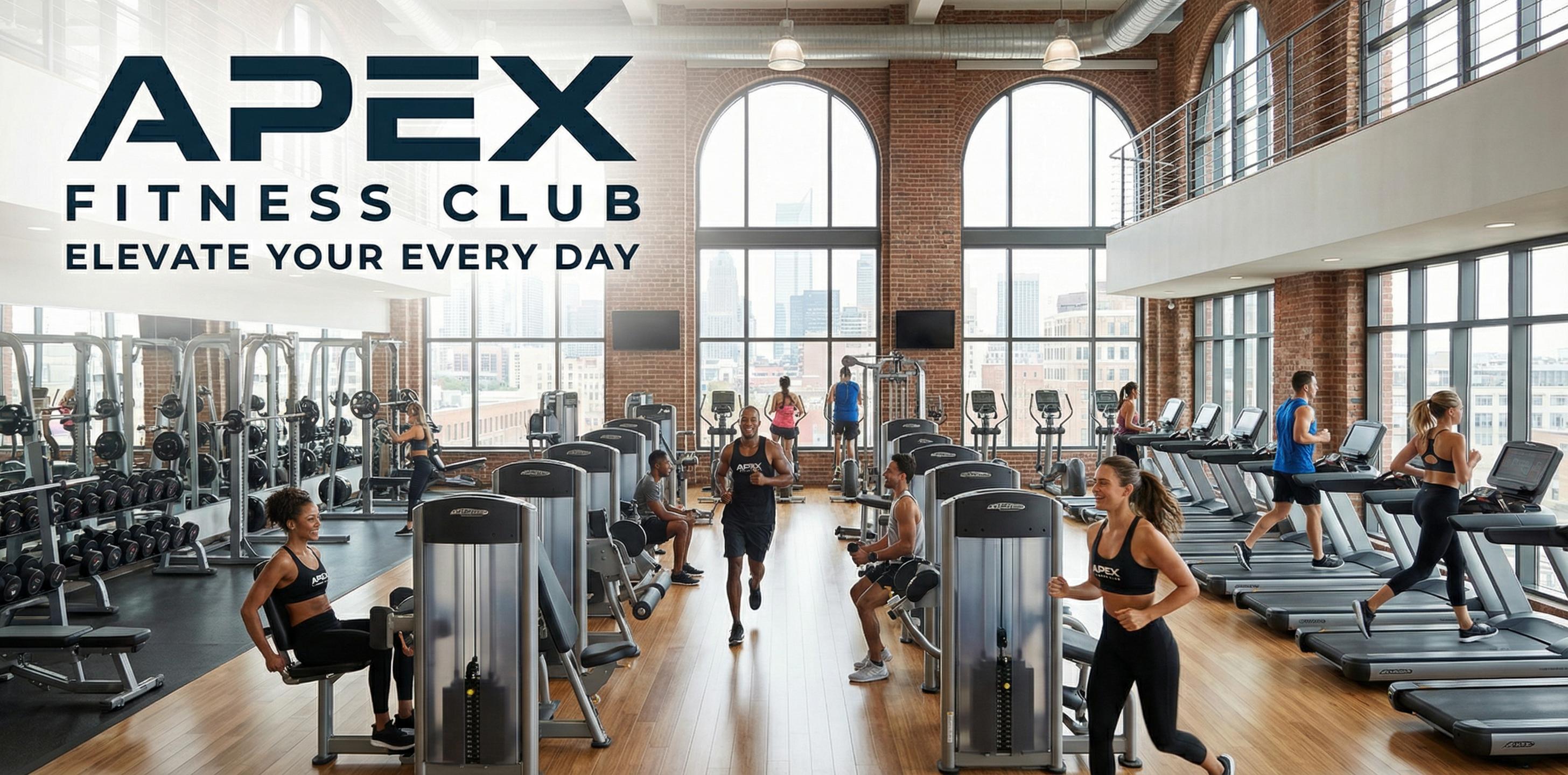 Premium fitness club interior with modern equipment